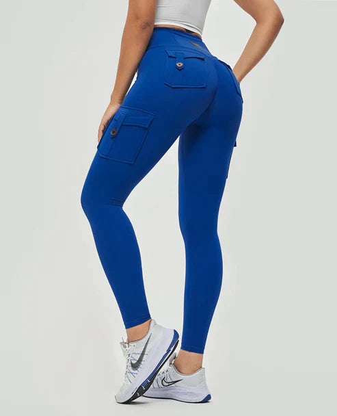 Levoire | Leggings Cargo Taille Haute Bleu