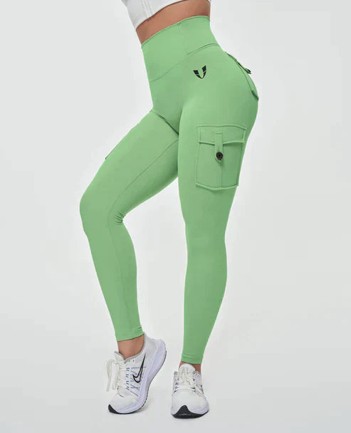 Levoire | Leggings Cargo Taille Haute Vert clair