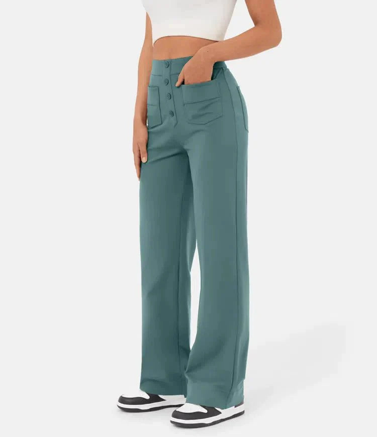 Levoire | pantalons de loisirs ajustés Vert de pierre