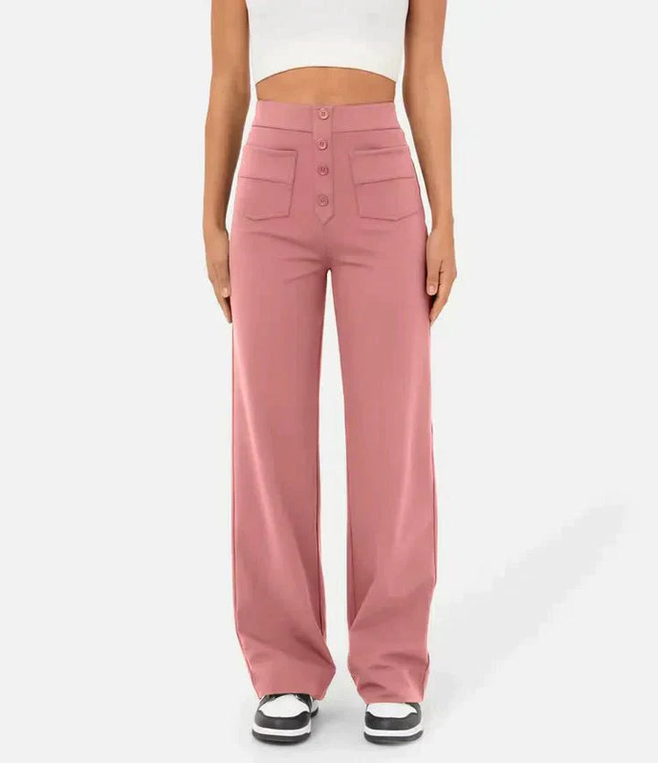 Levoire | Pantalons confortables taille haute Rosa
