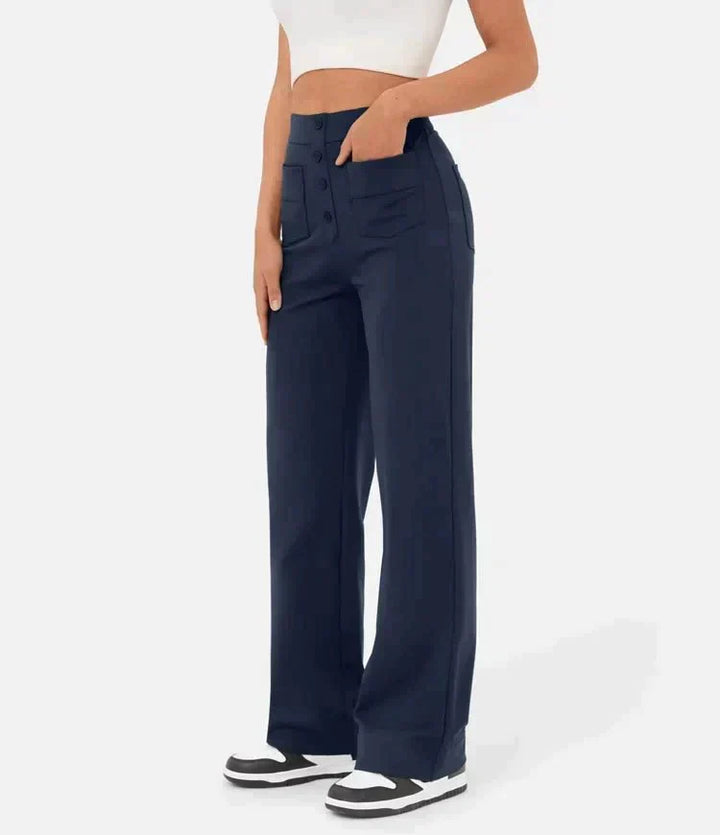 Levoire | Pantalon De Loisir Élastique Haute Taille Marine bleu