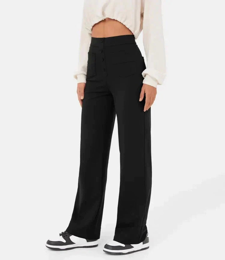 Levoire | Pantalons Stretch Taille Haute Noir
