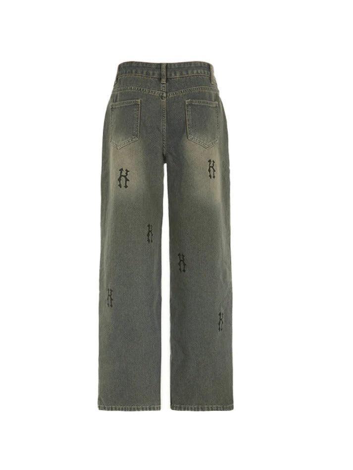 Levoire | Hip Pop Taille Basse Imprimé Boyfriend Jeans