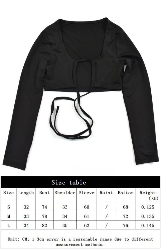 Levoire | Blouse à col en V à manches longues avec lacets creux T-shirt sexy pour femmes