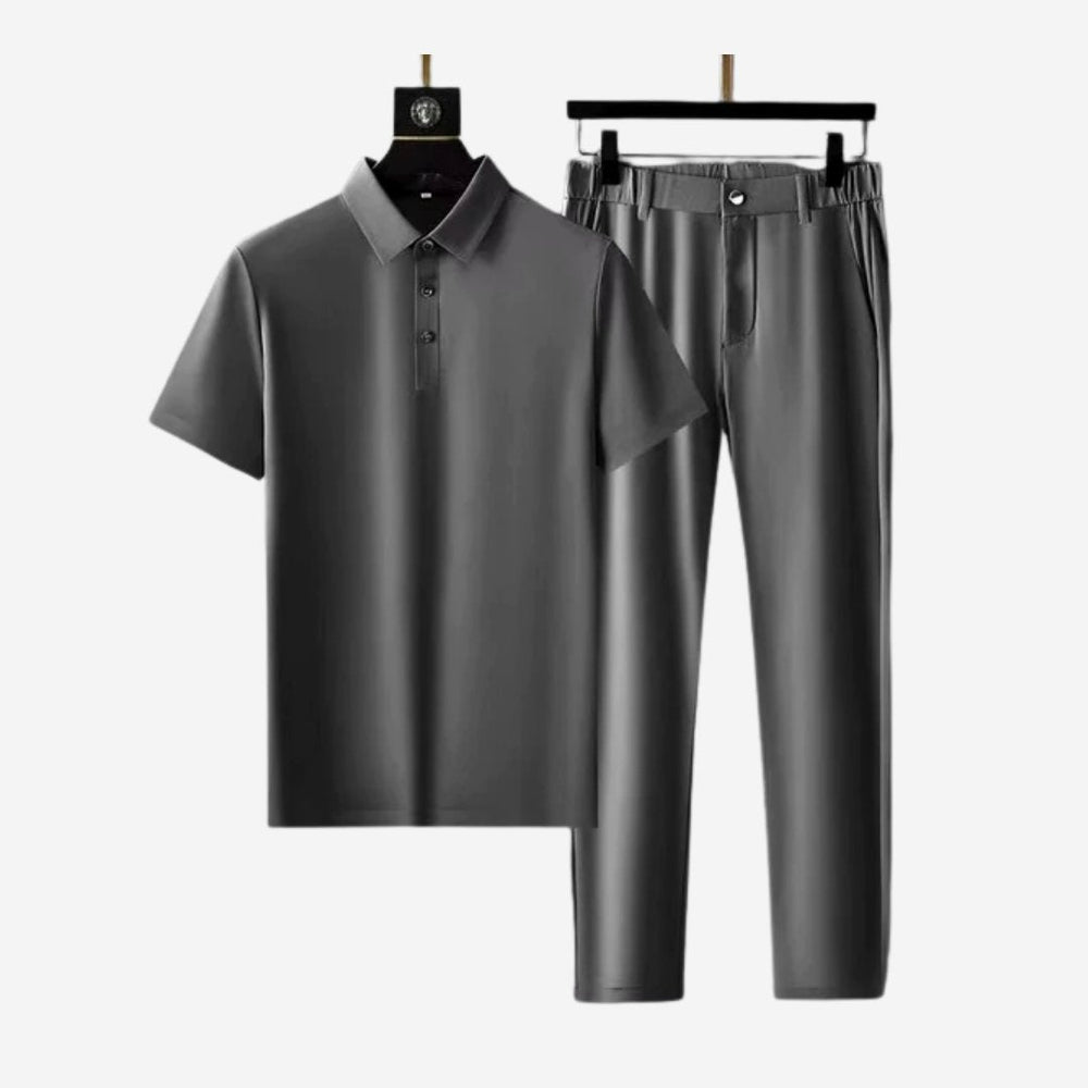 Levoire | Ensemble Élégant Composé D'Un Haut Et D'Un Pantalon Gris