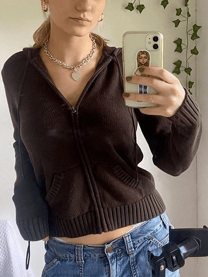 Levoire | Veste En Tricot Cropped À Capuche
