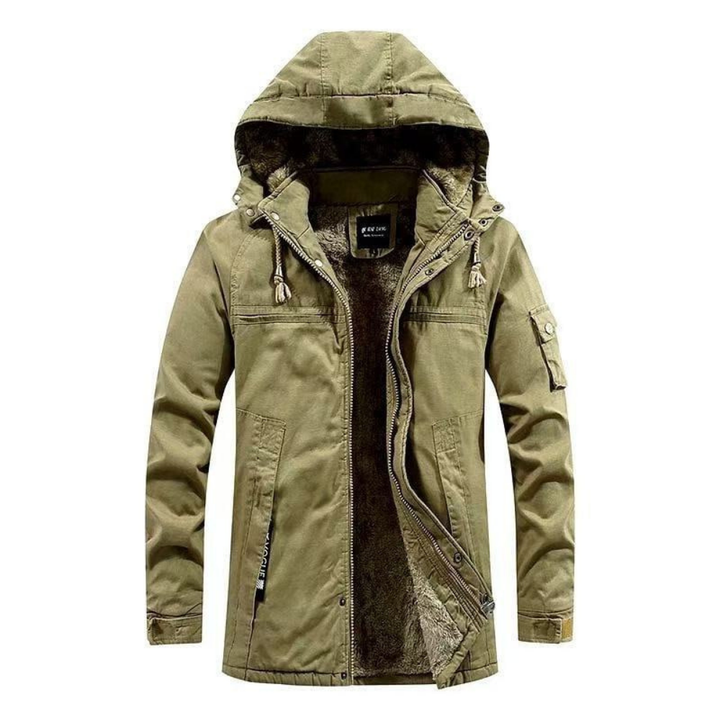 Levoire | Veste De Transition Pour Hommes Avec Capuche Khaki