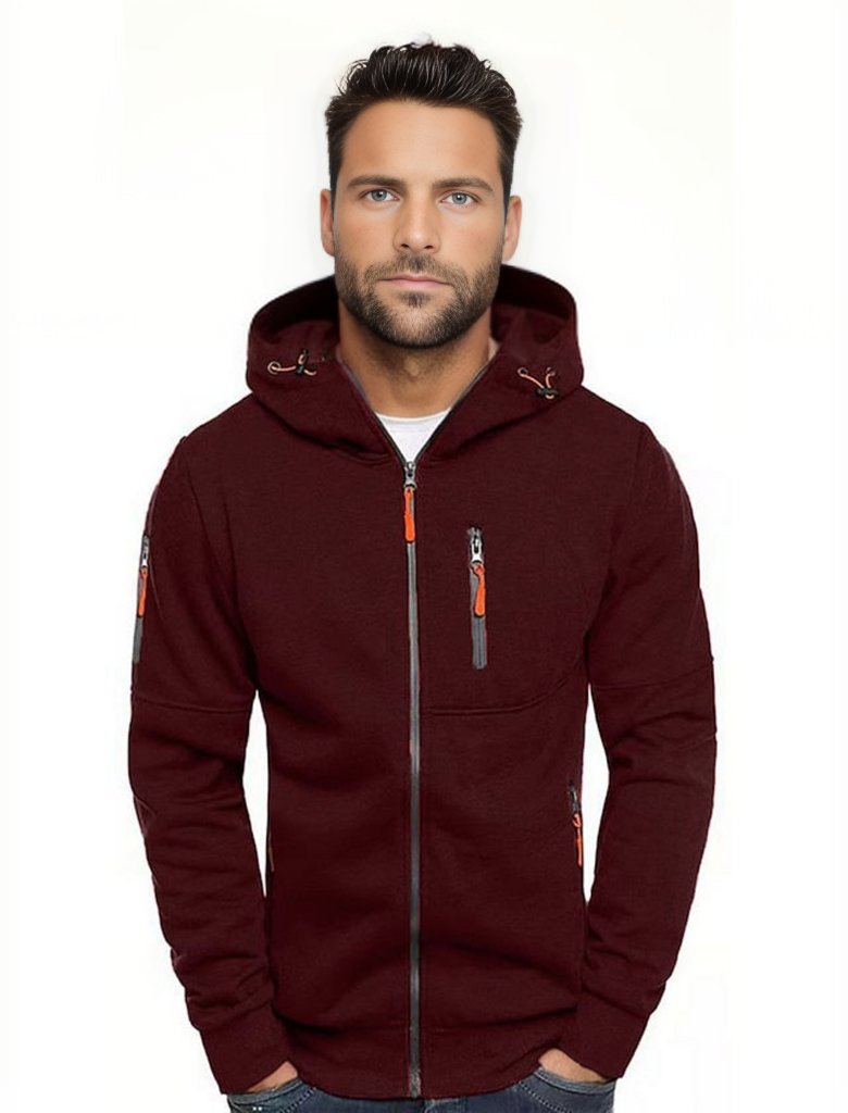Levoire | Sweat-Shirt Sportif Pour Hommes Avec Capuche Vin