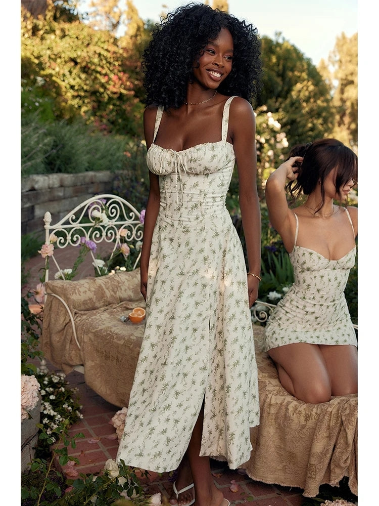Levoire | Robe D'Été Bohème Pour Une Journée Inoubliable À La Plage Blanc Vert