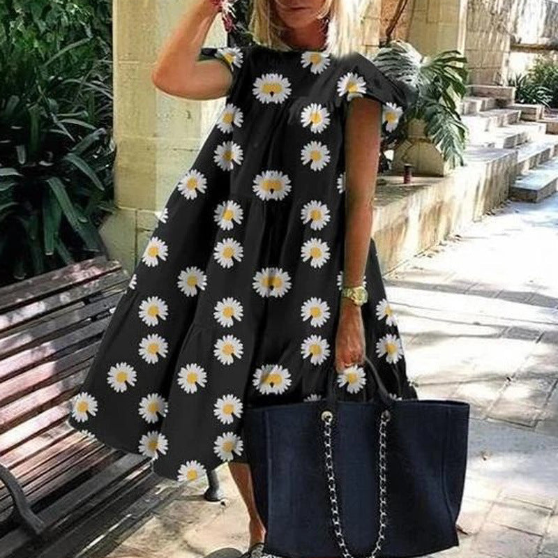Levoire | Robe D'Été Mignonne Et Confortable Tournesol noir