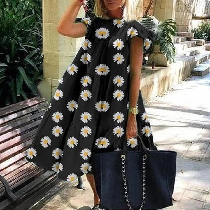 Levoire | Robe D'Été Mignonne Et Confortable Tournesol noir