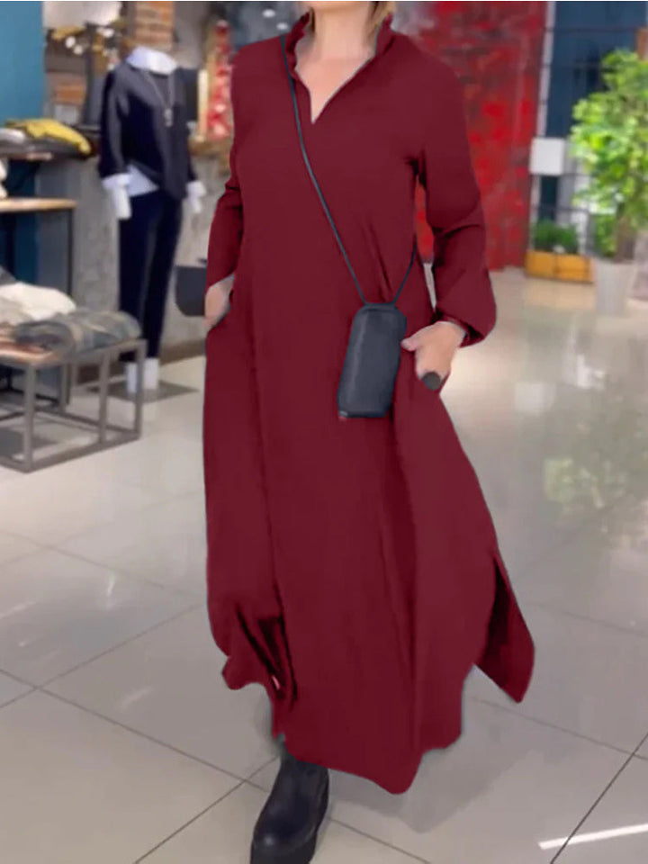 Levoire | Chic Confortable Robe Longue Rouge (Presque épuisé)