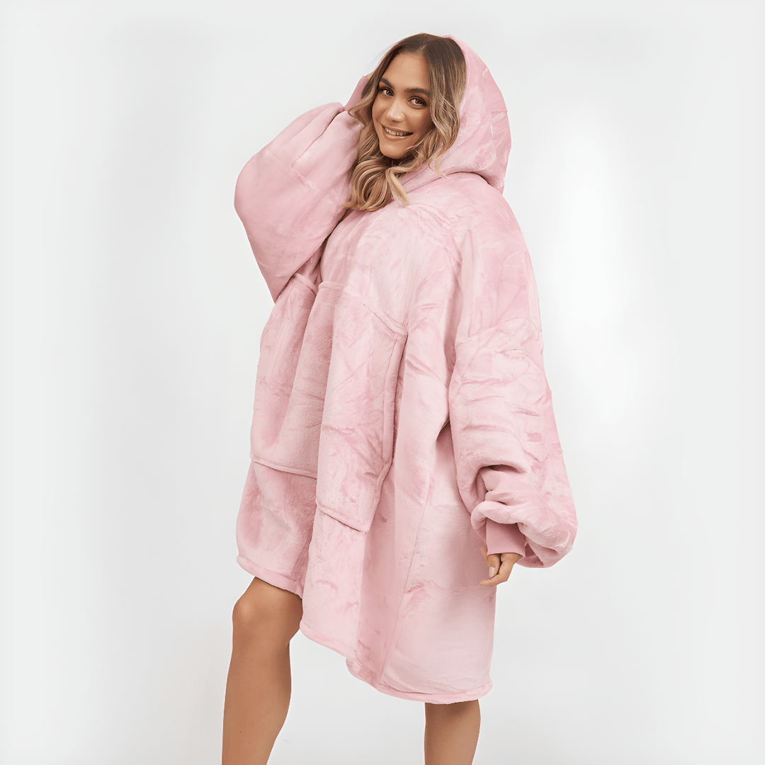 Levoire | Pull à capuche en polaire Sherpa ultra doux couverture confort et chaleur Rosa Une taille