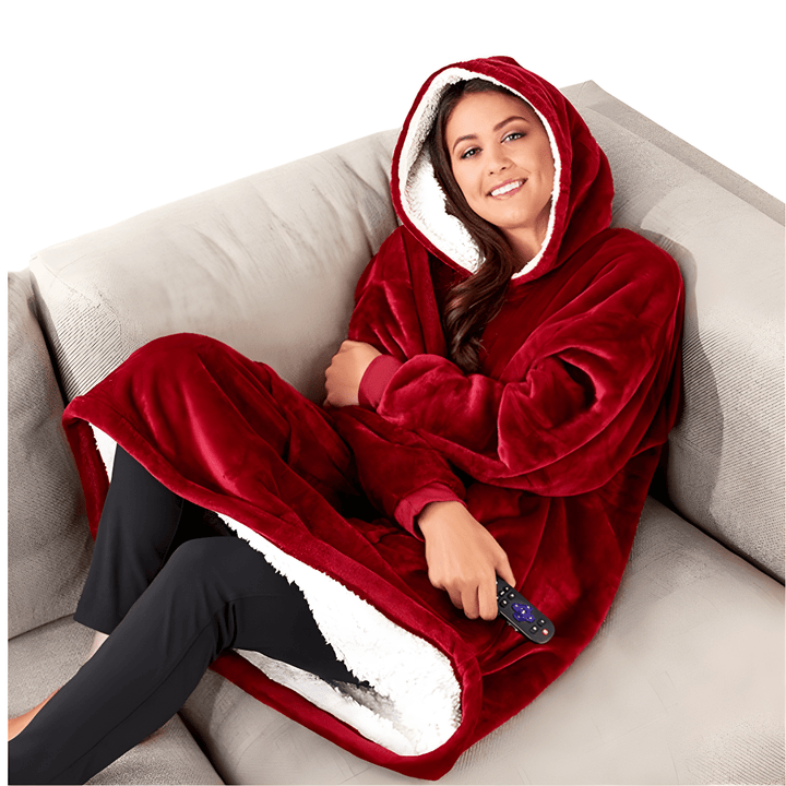 Levoire | Pull à capuche en polaire Sherpa ultra doux couverture confort et chaleur Rot Une taille