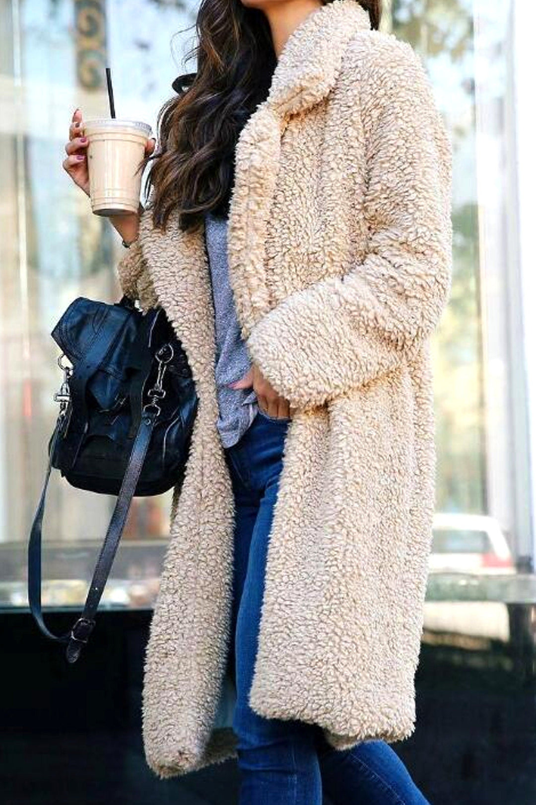 Levoire | Veste À Capuche À Manches Longues Bicolore Beige