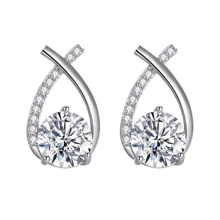 Levoire | Boucles D'Oreilles Croix En Cristal Élégance Intemporelle Argent
