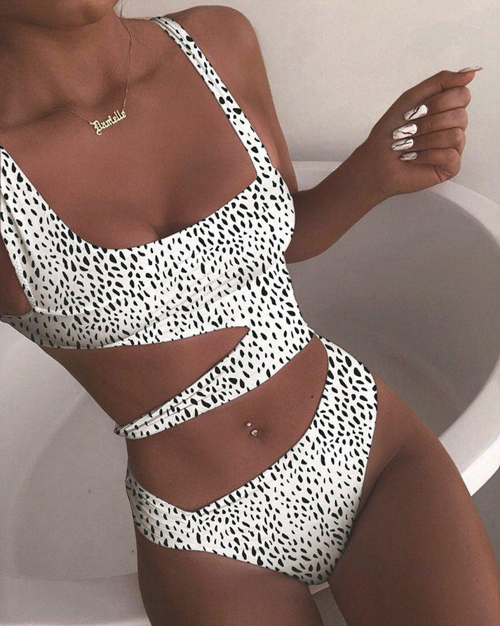 Levoire | Monokini Push Up Été Femme noir à pois