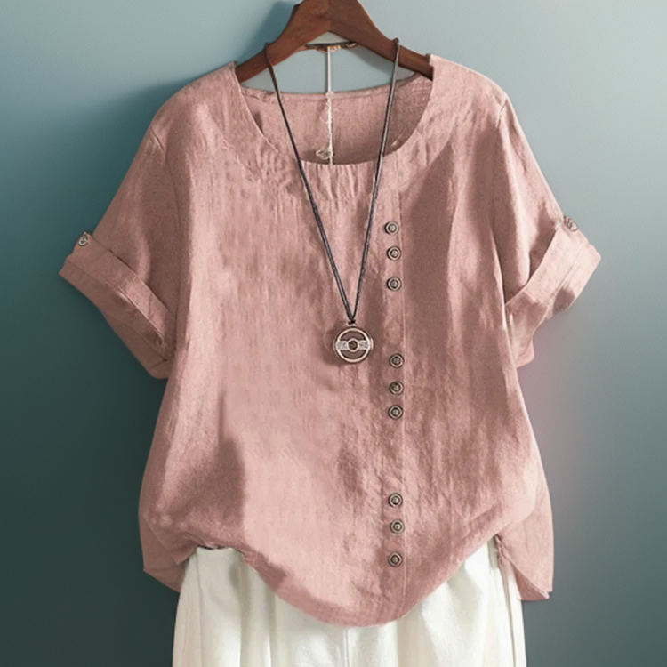 Levoire | Chemise Avec Col Rond Et Boutons Rose