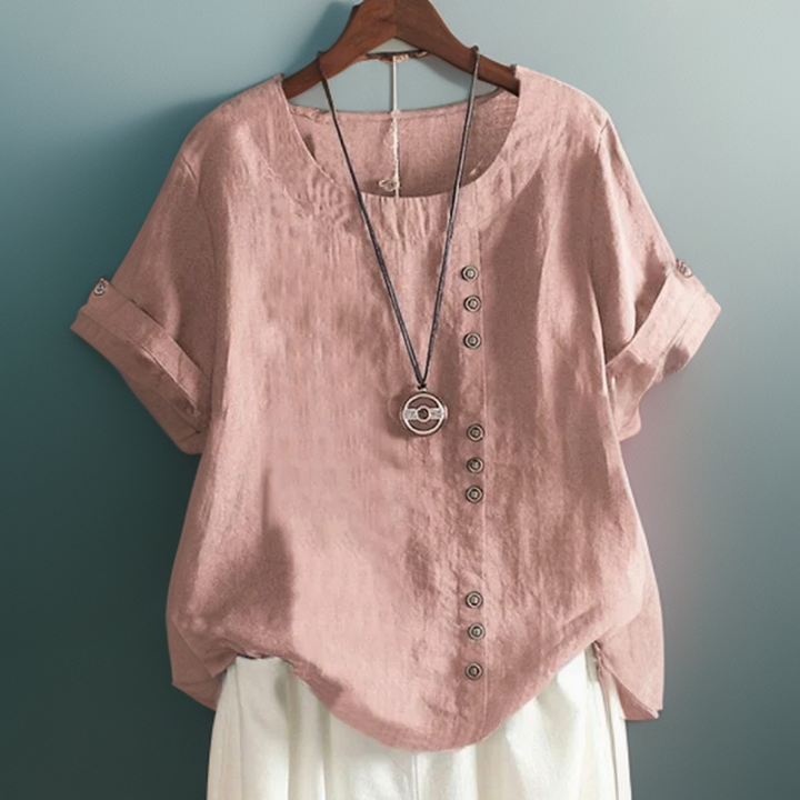 Levoire | Chemise Avec Col Rond Et Boutons Rose