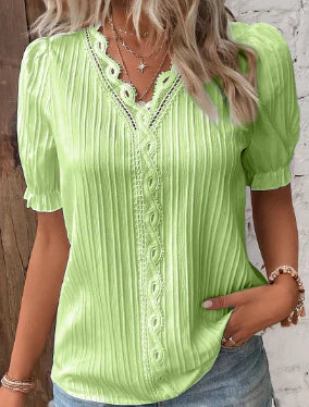 Levoire | Blouse Élégante Avec Décolleté En V Vert