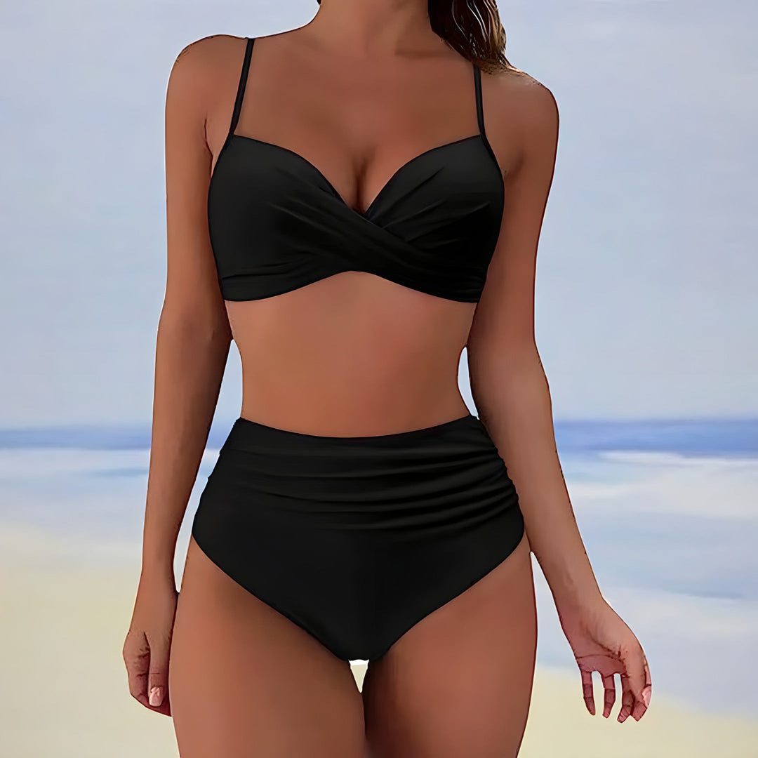 Levoire | Bikini Élégant À Taille Haute Noir