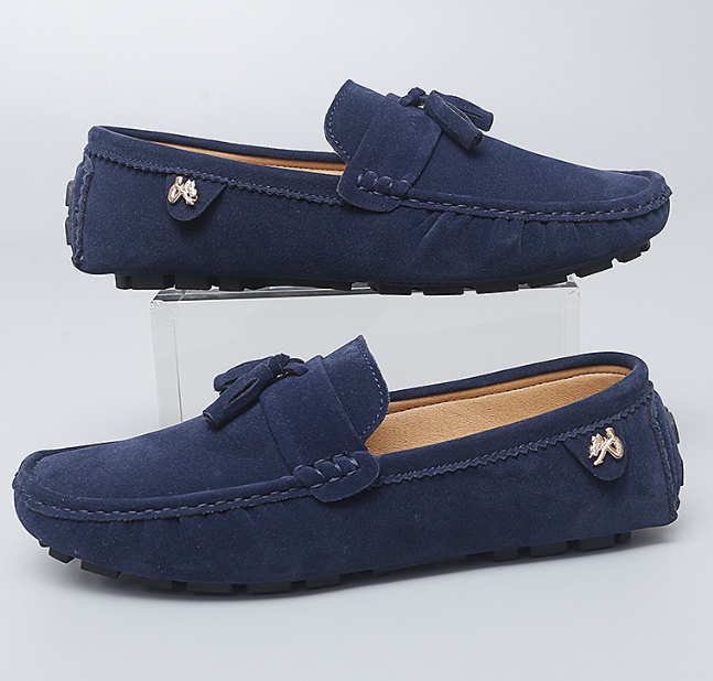 Levoire | Botte Loafer Pour Hommes Ergonomiques Avec Des Pompons Bleu