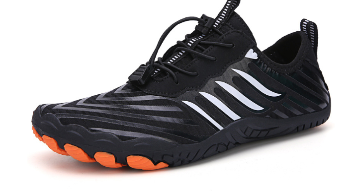 Levoire | Chaussures Barefoot Confortables Pour Femmes Et Hommes Noir et Orange 1