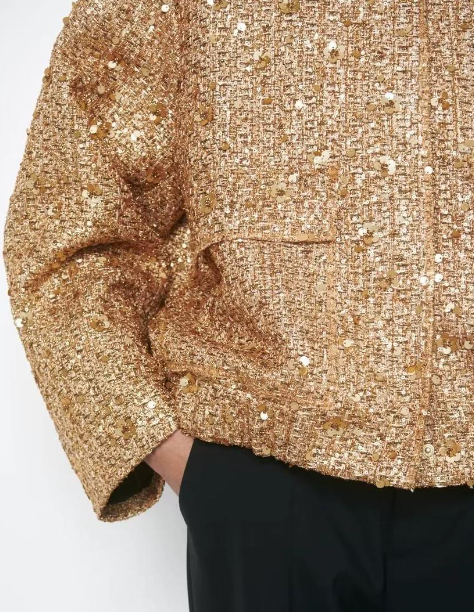 Levoire | Veste Élégante Grande Taille Avec Des Paillettes Dorées