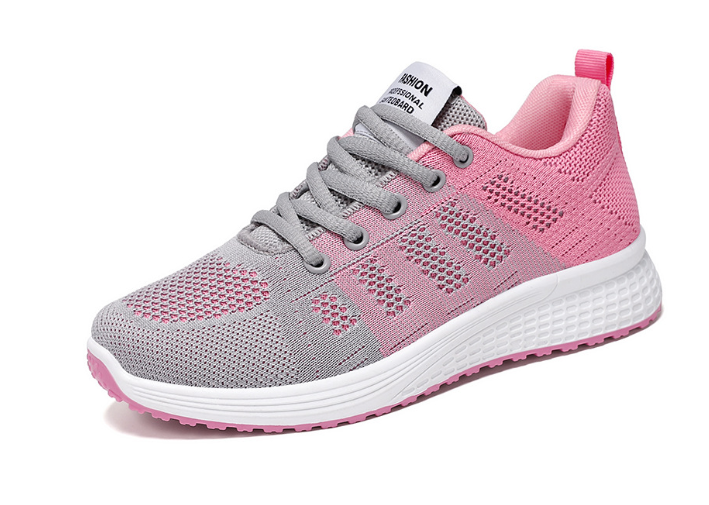 Levoire | Chaussures De Running Orthopédiques Relaxantes Pour Femmes Gris & Rose pâle