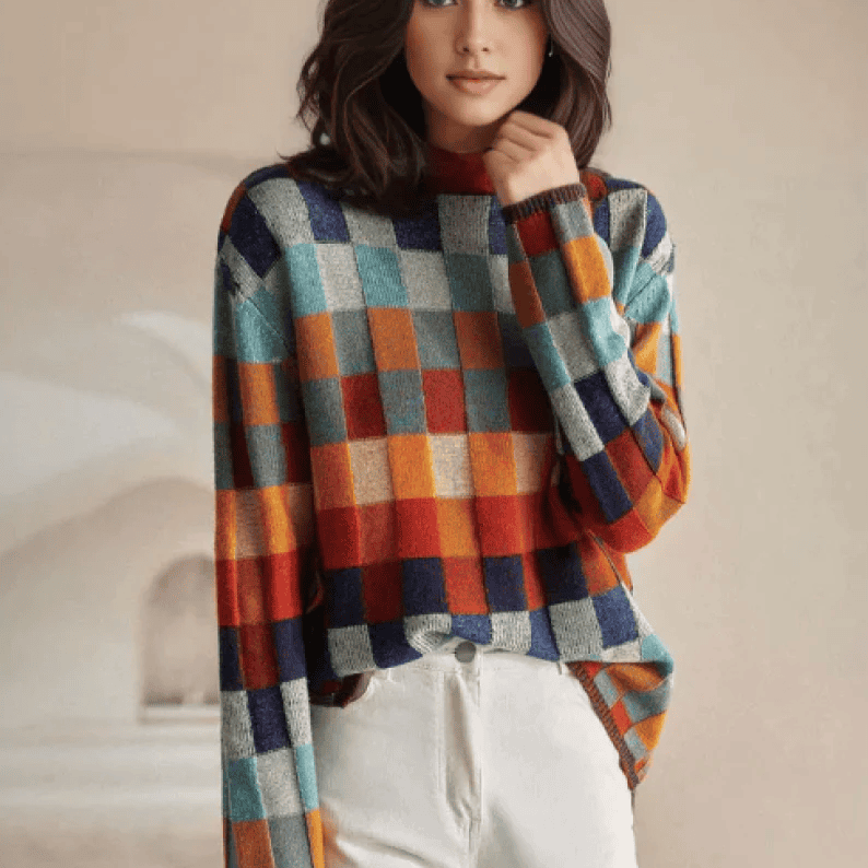 Levoire | Kashmir Couture Pikkutakki Rullakaulusnäppäri Patchworkilla