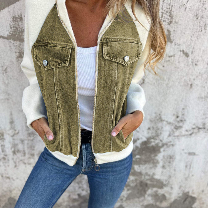 Levoire | Veste Longue à Manches Zippée Confortable Vert