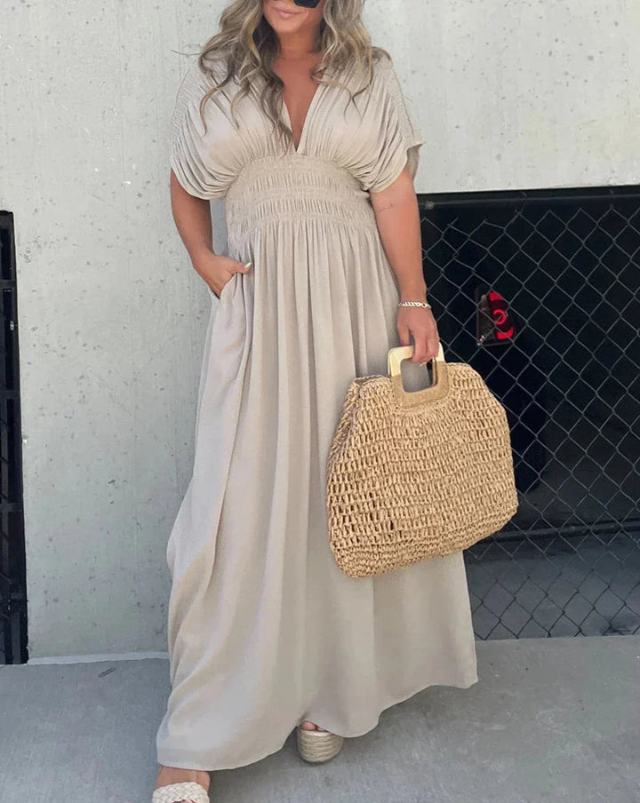 Levoire | Robe Maxi Décolletée En V Sans Effort Aparicot