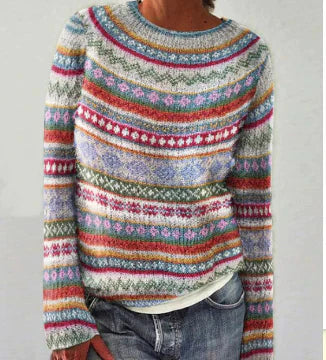 Levoire | Tricot Rétro pour Femmes Bleu-blanc-orange