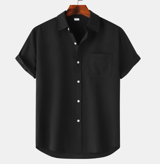 Levoire | Chemise D'Ete Elegant Decontracte Hommes Noir