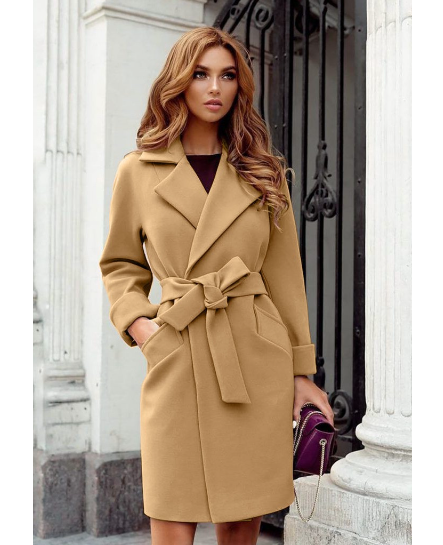 Levoire | Manteau Élégant En Aspect Laine Pour L'Automne Khaki