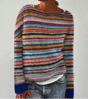 Levoire | Tricot Rétro pour Femmes Arc-en-ciel