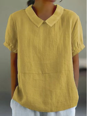 Levoire | Chemise vintage artistic floral print linen cotton casual shirt pour femmes Amarillo