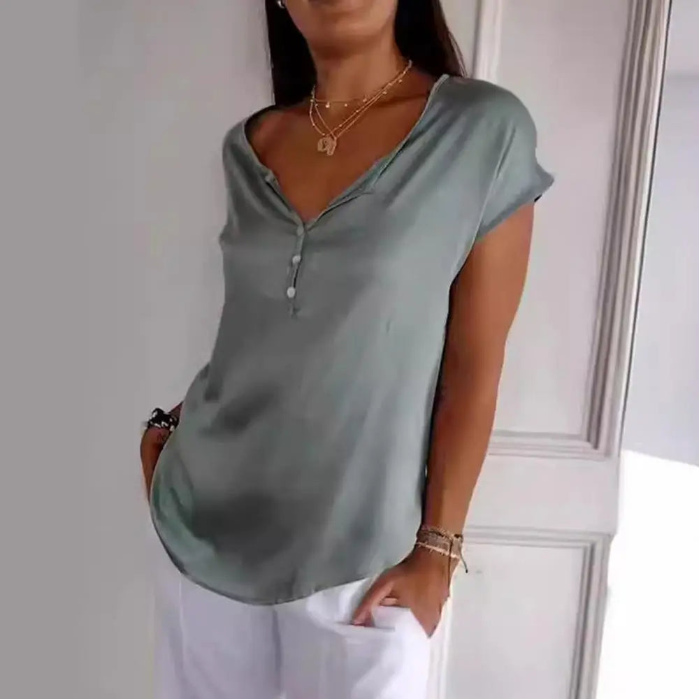 Levoire | Top élégant avec décolleté en V Vert