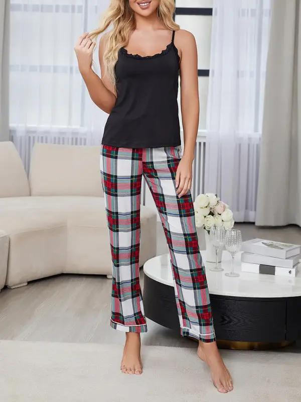 Levoire | Femme Haut Tricot Pantalons Karo Tenue Maison Ensemble