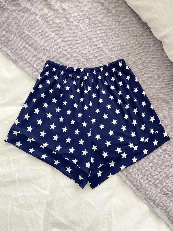 Levoire | Femme Tricot Loisirs Confort Étoile Short Pantalon de Nuit