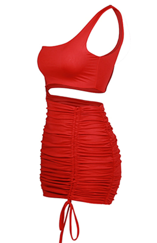 Levoire | Femmes Sexy Lacer Trou Jupe de Hanche Rot