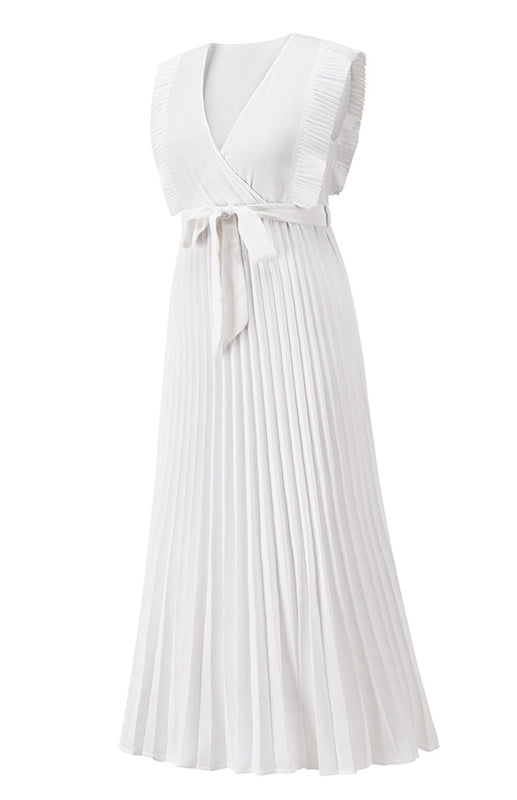 Levoire | Slim Fit Sexy Lotusleaf Sans Manches Chiffon Tombant Uni Robe
