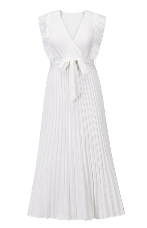 Levoire | Slim Fit Sexy Lotusleaf Sans Manches Chiffon Tombant Uni Robe