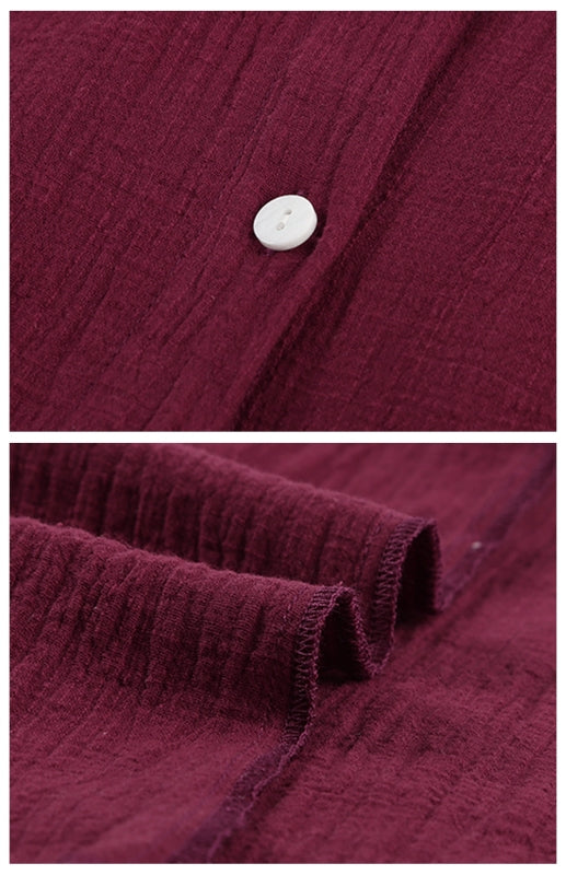 Levoire | Linrevers nappiraglan chemise à manches courtes avec blouse à fente incurvée