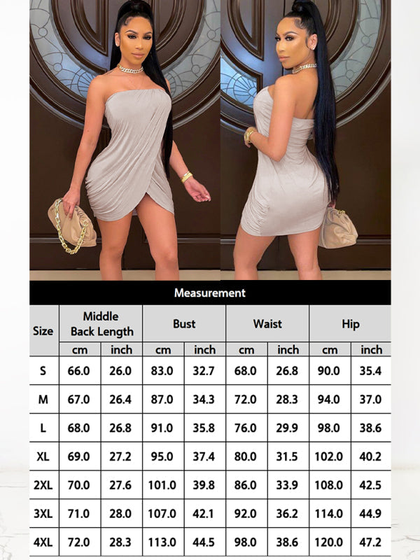 Levoire | Robe sexy irrégulière plissée sans bretelles