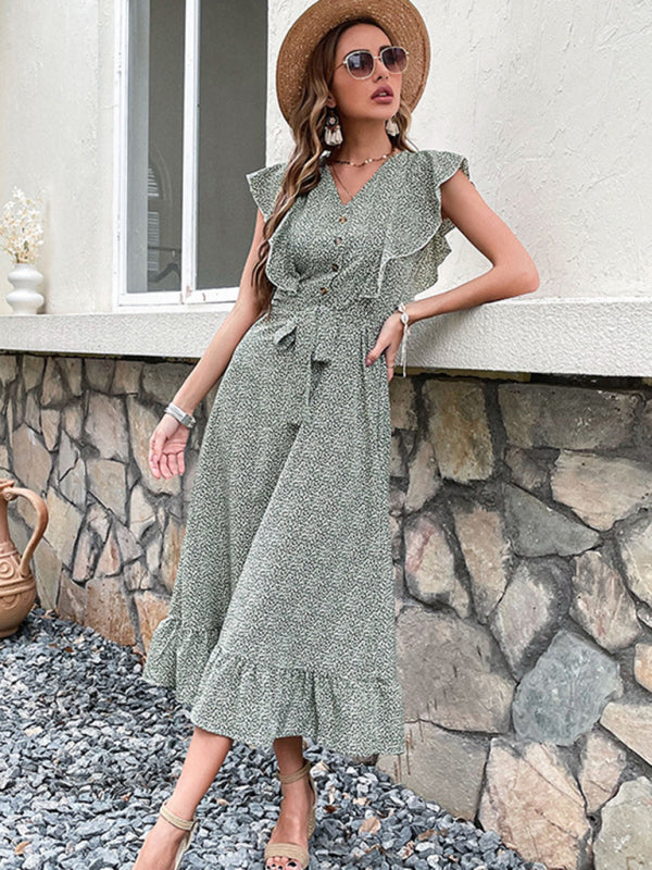 Levoire | Jupe Longue Étroit Taille Haute Verte Européenne et Américaine Rétro Robe