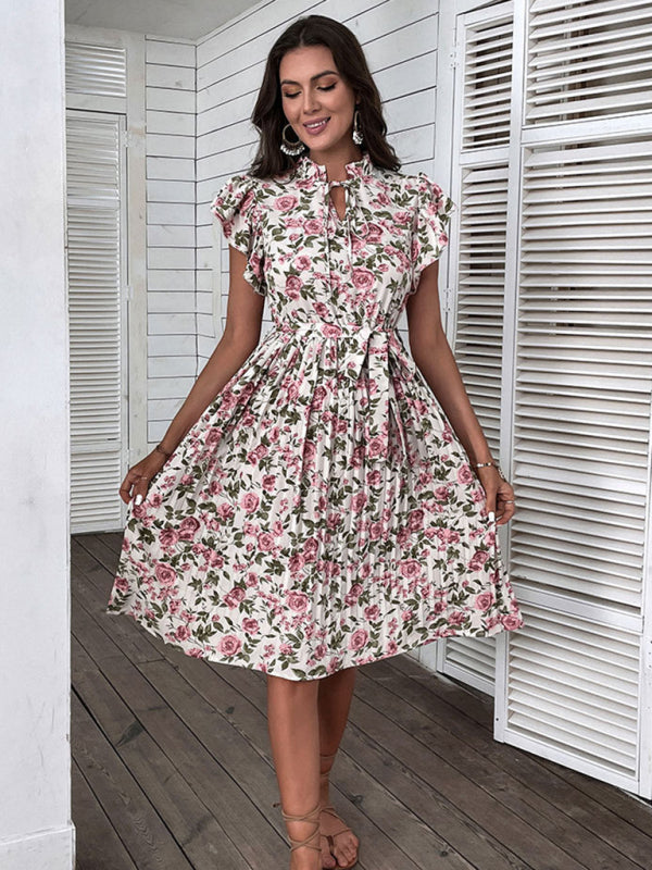 Levoire | Robe midi longue blanche au design rétro européen et américain d'été Blanc