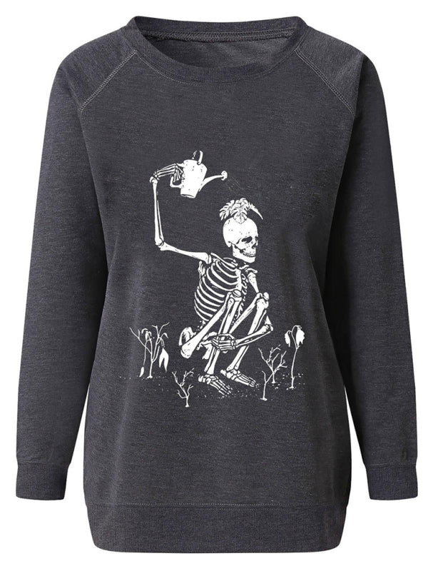 Levoire | Femmes T-shirt imprimé à manches raglan loose thème Halloween