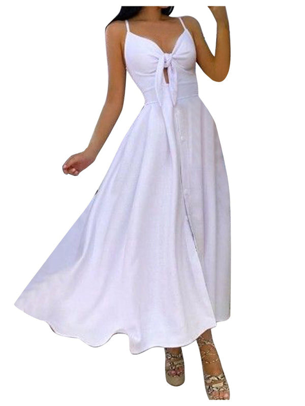 Levoire | Femme Lacet Complet Fleurie Sexy Halter Robe Longue