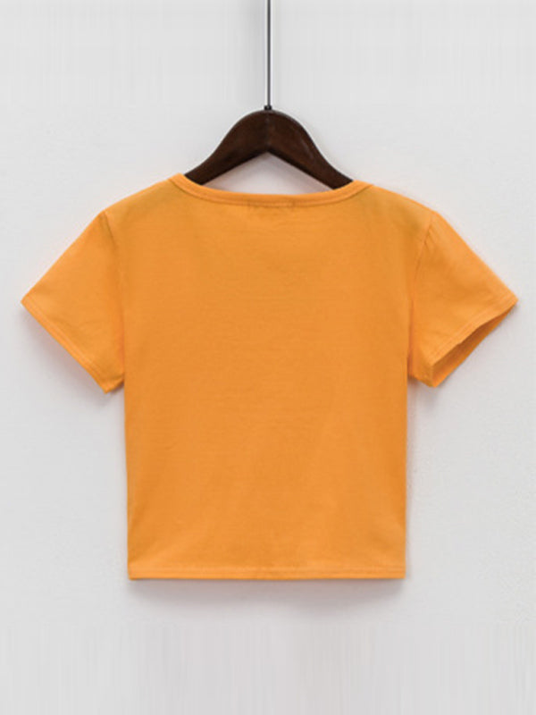 Levoire | Femmes Col Rond Manches Courtes Blouse